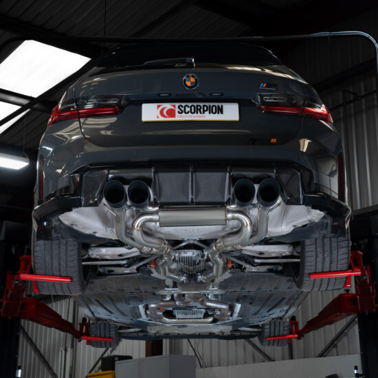 Scorpion Exhausts Half-System for G81 M3 Touring. Ceramic Daytona Trims.