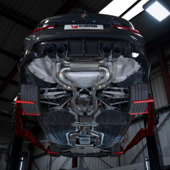 Scorpion Exhausts Half-System for G81 M3 Touring. Ceramic Daytona Trims.