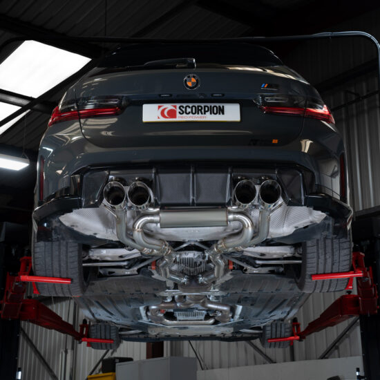 Scorpion Exhausts Half-System for G81 M3 Touring. Polished Daytona Trims