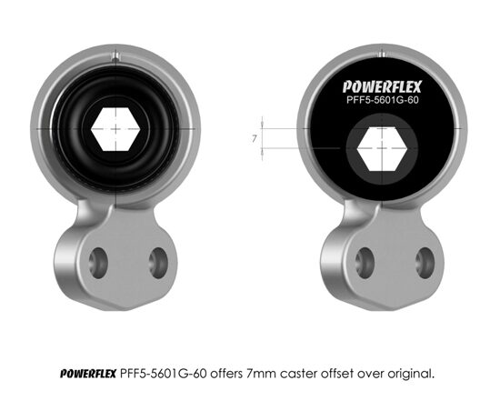 Powerflex Front Wishbone Rear Bushes, Caster Offset for E46 Non-M.