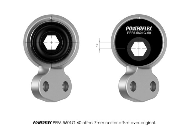 Powerflex Front Wishbone Rear Bushes, Caster Offset for E46 Non-M.